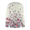 Women's Fashion Casual Knit Sweater Button-Up Floral Print Cardigan Jacket