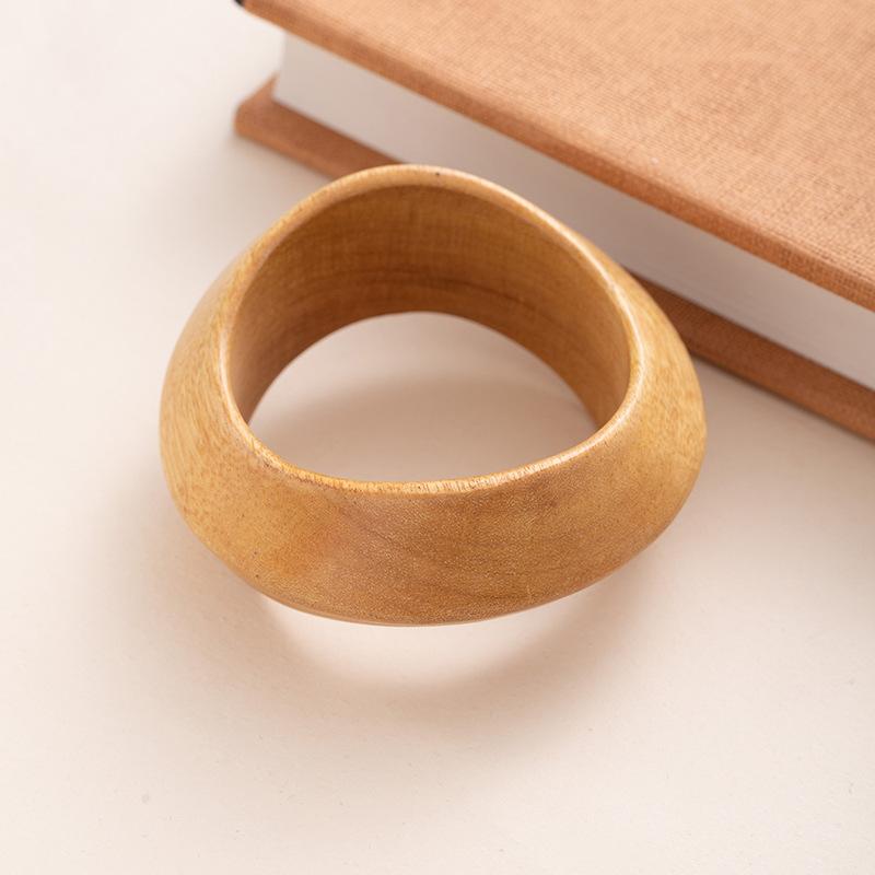 Personality Trendy Cool Exaggerated Wooden Bracelet Literary Retro Square Wood Bracelet Accessories Hand Jewelry Niche High Sense