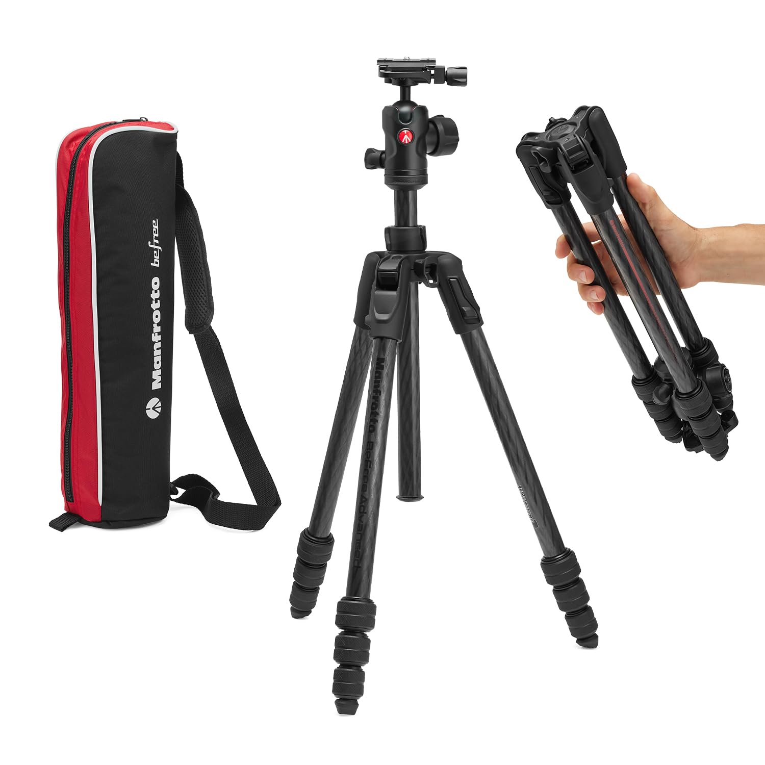 

Manfrotto Befree Advanced AS Camera Travel Tripod Kit with Twist Portable and Compact Ball Carbon Fiber DSLR Mirrorless Camera Accessories Lock, чорний
