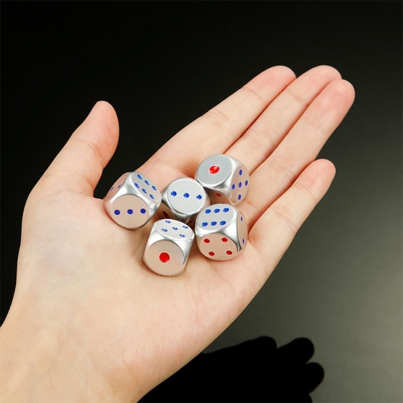 Round Corner Boutiques Game Dices Colorful Aluminum Alloys Metal Dices Easyly Grip Panel Functions