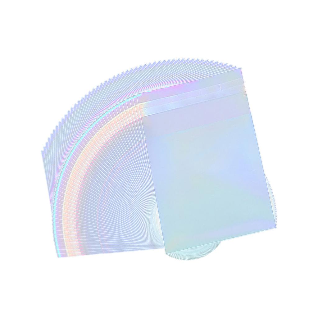 50Pieces Holographic Mailing Envelopes Rainbow Flat Foil Bags With Self Adhesive Seal For Courier And Gift Packaging