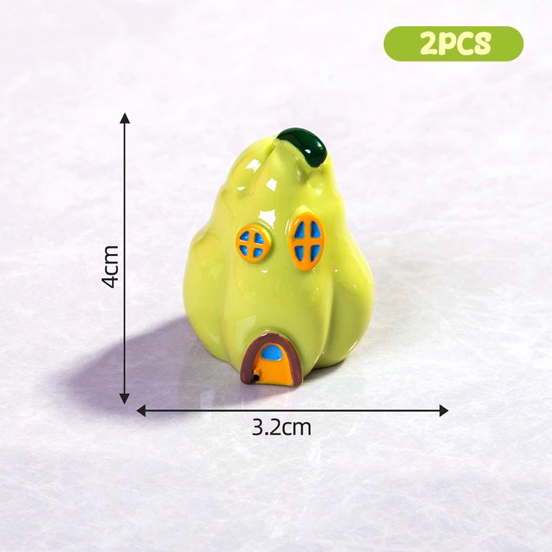 

2 шт. кавайные мини-фигурки из смолы для овощных домиков, мультяшные креативные украшения для дома своими руками, аксессуары для рабочего стола, маленькие украшения, подарки