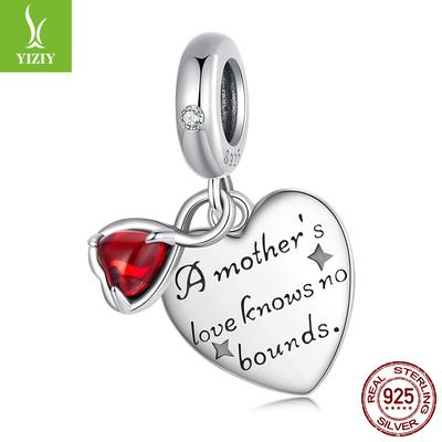 Muttertag Doppelte Liebe Markenanhänger Retro Perlen DIY Armband Zubehör S925 Sterlingsilber Schmuck