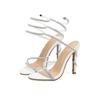 Xibeilove  Summer Fashion Rhinestone Sandals Women's Super High Heel Wrapped Open Toe Banquet Wedding Shoes Size 35-42