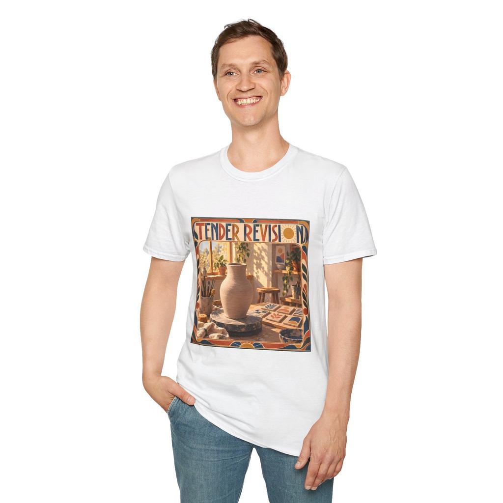 Ceramic Vase Pottery Music Art Pop Bohemian Handcrafted Unisex Softstyle T-Shirt