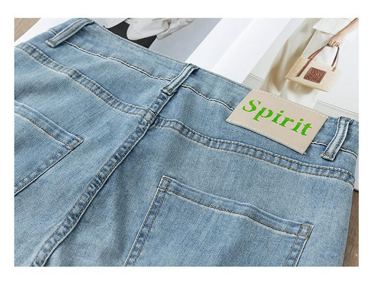 Women's Plus Size Slimming Summer 3/4 Straight & Wide Leg Jeans
