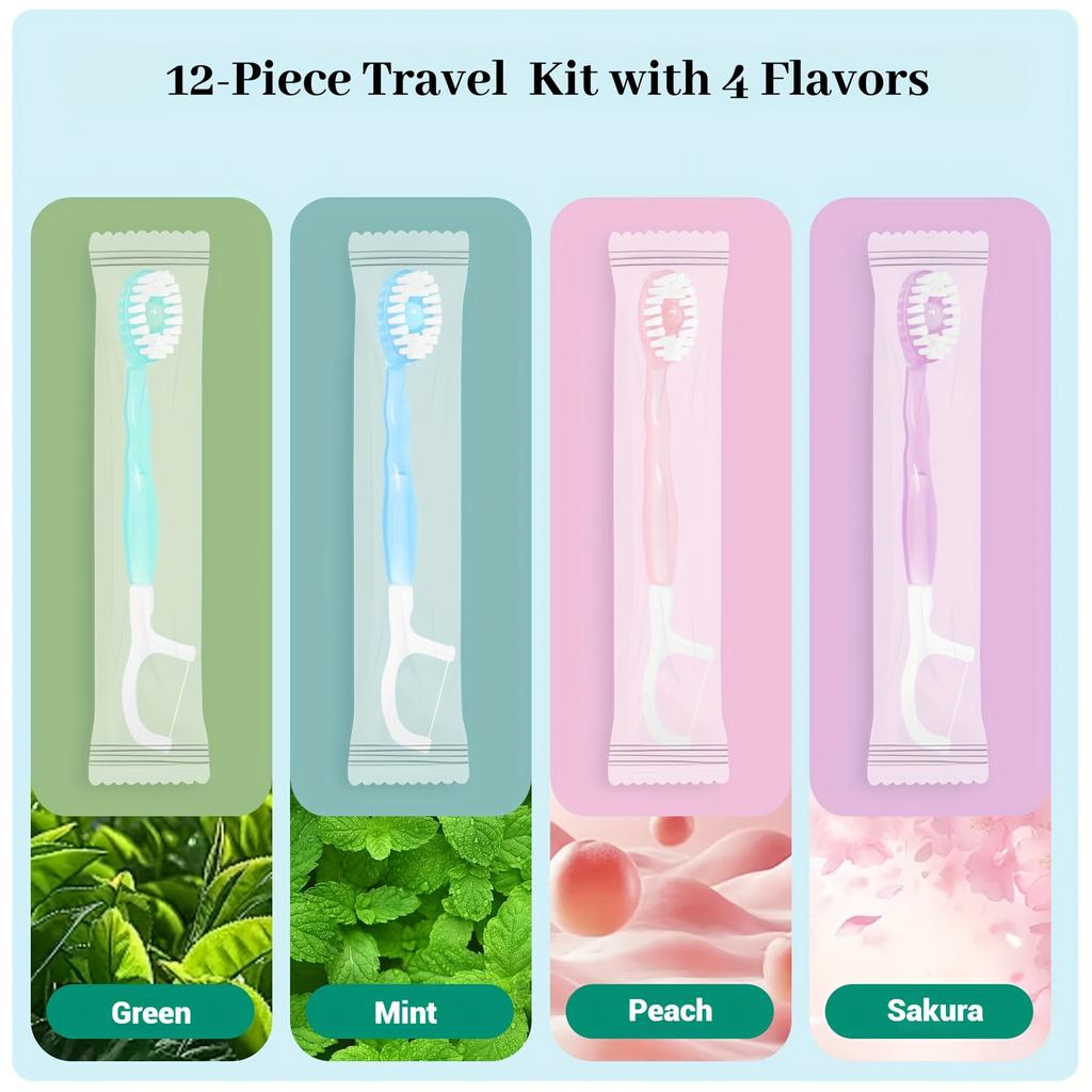 Disposable Mini Toothbrush with Flavors for Fresh Breath Multi-Functional Oral Care Travel Kit