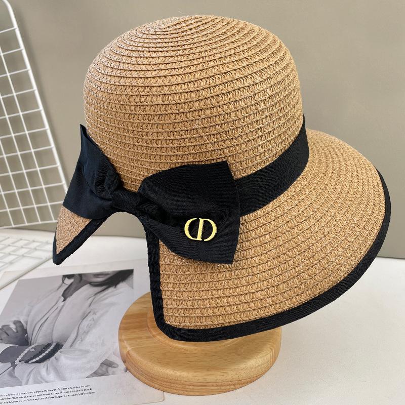 Seaside Beach Hat Lace Straw Hat Children Summer Visor Breathable Sunscreen Bucket Hat Vacation Style Straw Hat
