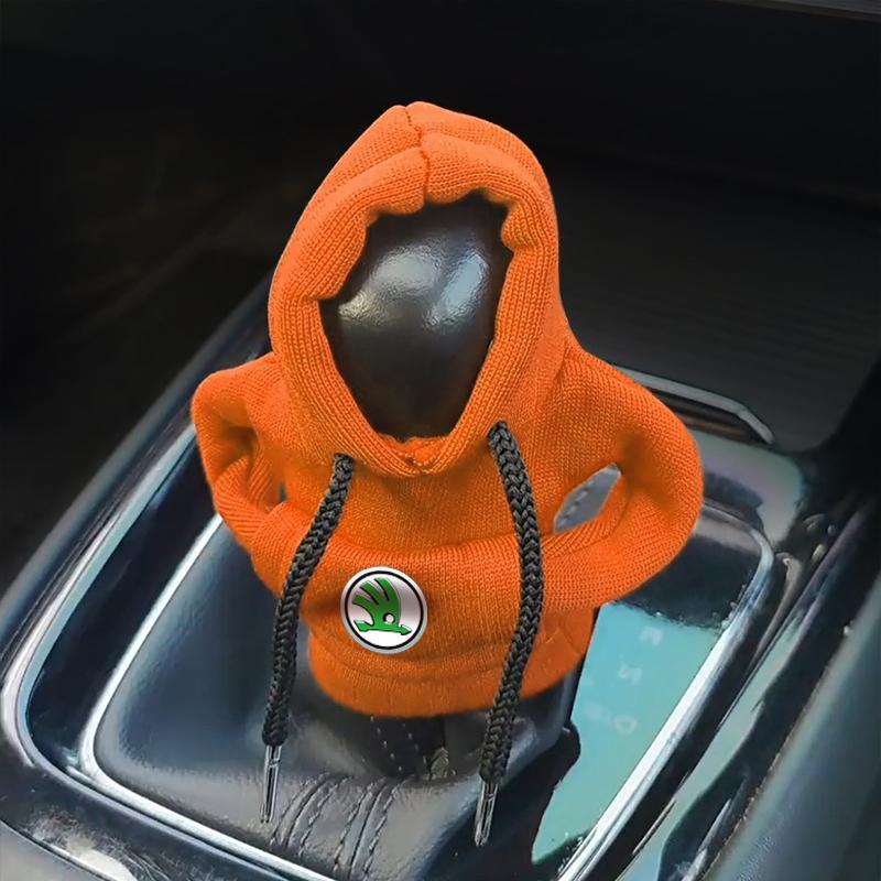 Fashion Car Gear Car Shift Lever Cover Car Gear Shift Knob Hoodie For Skoda Octavia MK2 MK3 2 3 A7 Fabia Karoq Kodiaq Superb Rapid Kamiq