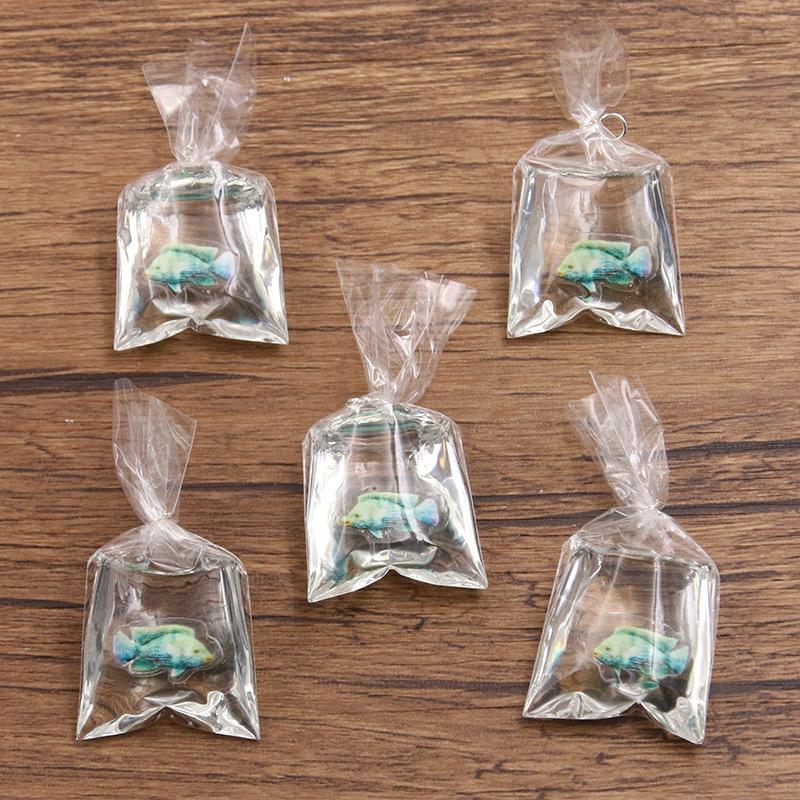1Pcs 24*53MM DIY Transparent Resin Simulation Goldfish Pendant Jewelry