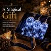 Durable Plastic Baubles LED Hanging Christmas Ornament, Icy Glow Sparkling Snowflake Cascade Decoration, Holiday Ornaments Winter Lighted Decor