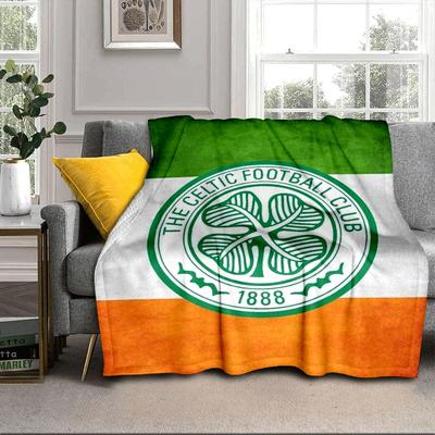 Celtic Football Club Crest Blanket Flannel Blanket for Bed, Sofa, Camping, Hiking, Picnic Essentials, Gift for Family Fan Gifts