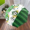 Automatic Open/Close Football Print Umbrella with Soccer Canopy&8-Rib Frame - Lightweight Portable Travel Umbrella Suitable