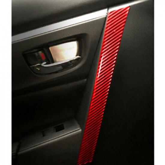 For Toyota Corolla 2014-2019 Red Carbon Fiber Inner Door Armrest Cover Trim 4pcs