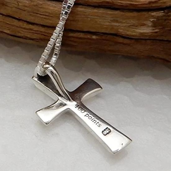 Cross Necklace for Silver Cross Necklace Silver Necklace for Lucky with Venetian Top and Chain Both Made of Power 100 Points Men, 925, Pendant, Men,
