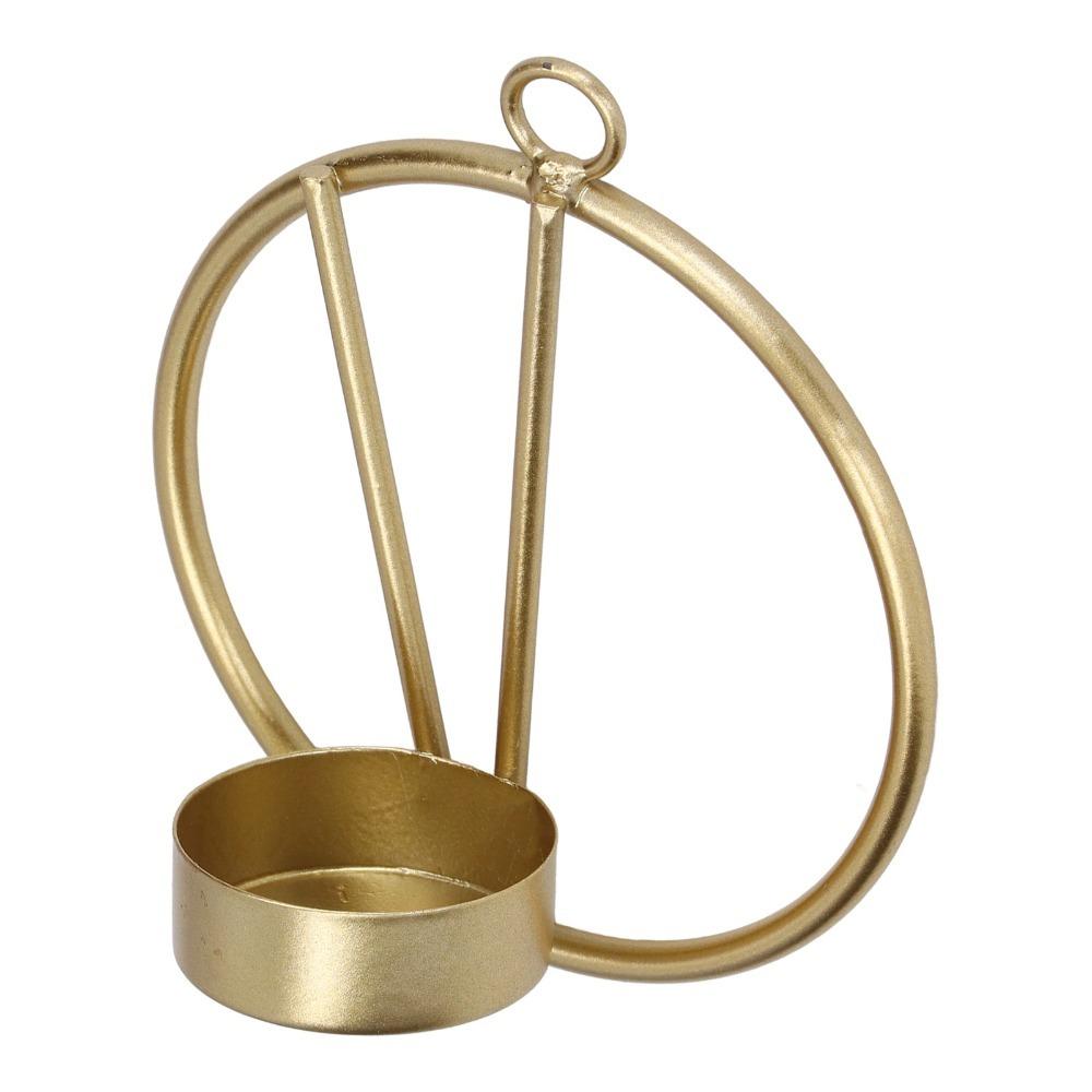 2pcs Golden Round Metal Candle Holder Wall Mounted Geometric Candle Sconce Bedroom Wall Decor