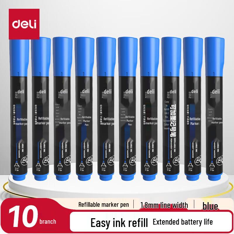 Deli S552 Thick-Tip Refillable Oil Marker Pen