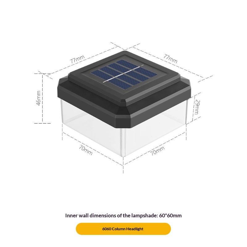 1Pcs Ip65 Waterproof Solar Fence Lamp Solar Led Light Post Cap Lights Led Fence Lighting Fence Warm White Home Garden Decoration