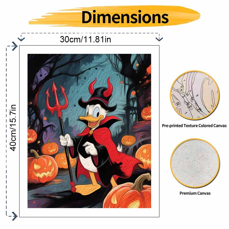 Disney Donald Duck halloween pumpkin oil painting art kit handmade painting diy home decoration