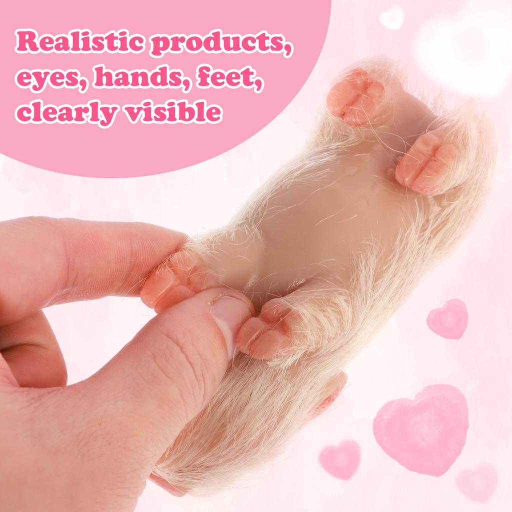 Silicone Piglet Soft Mini Realistic Pig Doll Toy Cute Newborn Silicone Piggy Ornaments with Accessories Children Christmas Gift