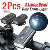 1/2Pcs Bike Front Light 3 Lamp Bead High Lightness Digital Display Night Riding Headlight High-Beam Flashlight Bike Accessories