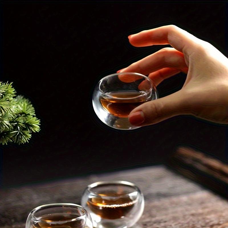 4/6 ks 50ml Sklenice na panáky Šálky na čaj Dvoustěnné sklenice Šálky na čaj Vynikající Kung Fu Nádobí Domácí dekorace Espresso Vaso Žáruvzdorné