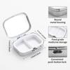Portable Pill Box with 2 Compartments, Mini Metal Medicine Organizer Case, Cute Printed Pill Container for Vitamins, Pills, Jewelry, Travel, Daily Use