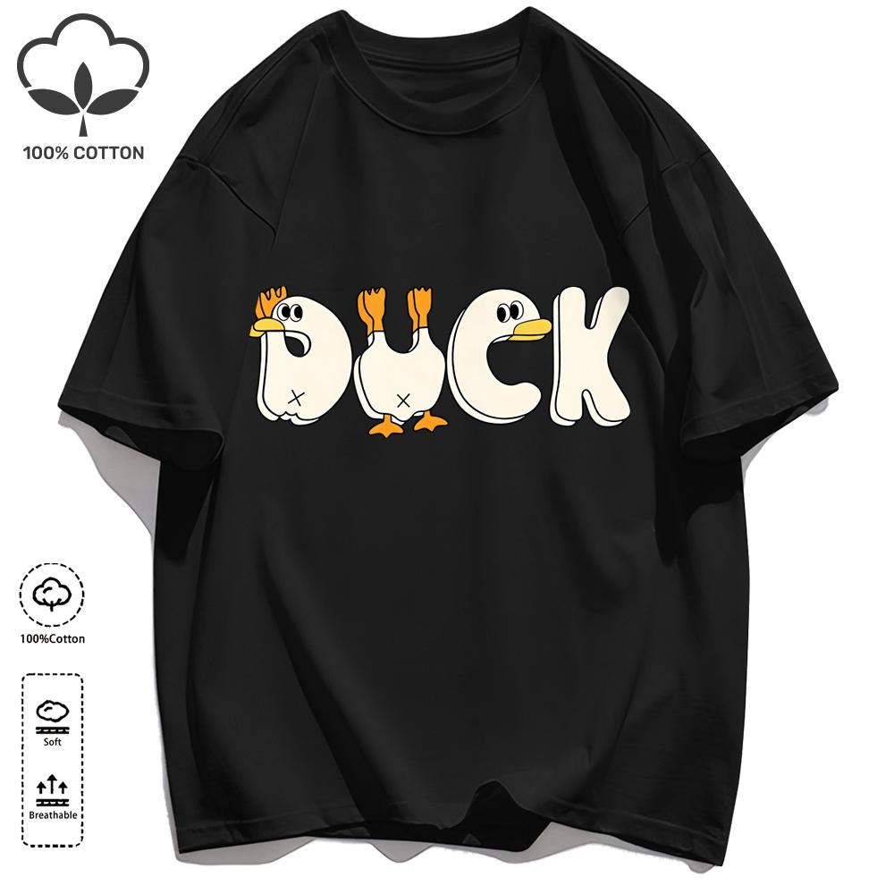 A Simple Pattern In The Shape Of A Duck Unisex T-Shirt Summer Cotton Retro Tee Fashion Loose Sportswear Unisex Basics Clothing