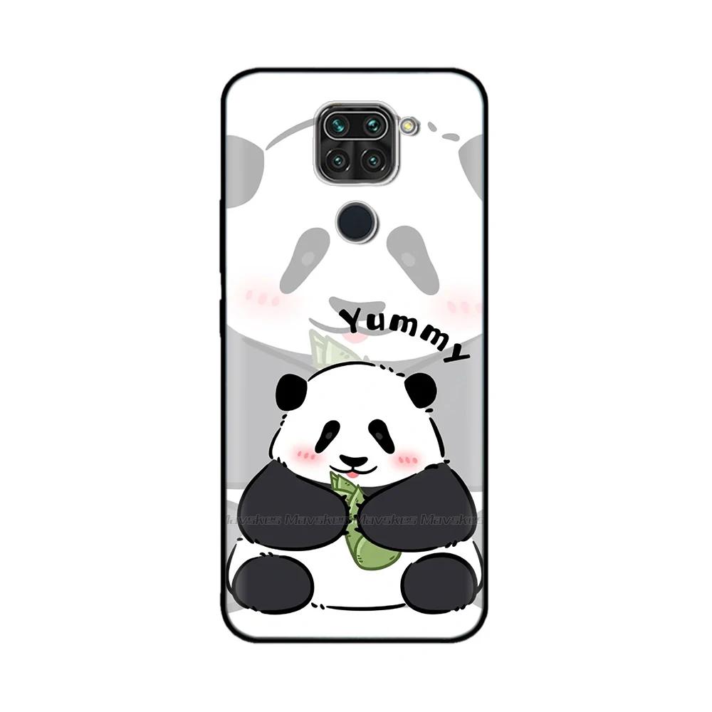 Cute Panda Back Cover For Redmi Note 9 Case For Xiaomi Redmi Note 9 Cases Note9 Soft Liquid Silicone Full Coverage Phone Case