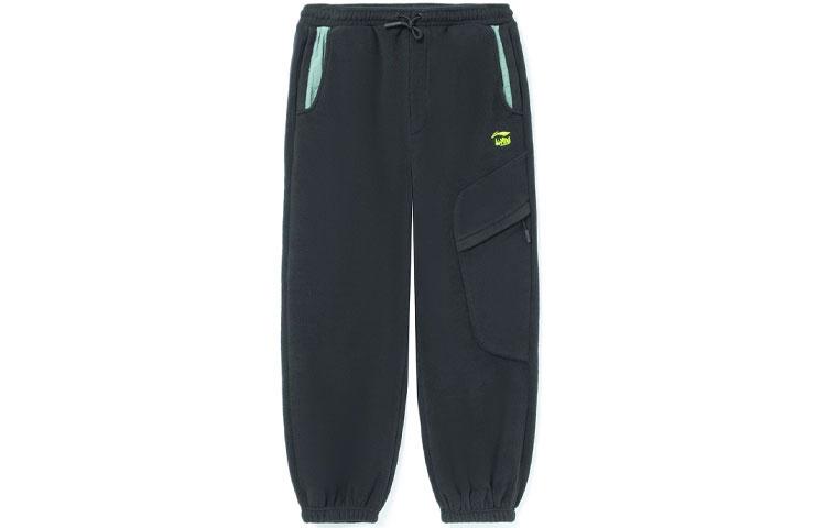 Li Ning Sports Fashion Collection Wu Xing Collection, Embroidery Logo Fleece Lined Loose Fit Elastic Cuff Sports AKLRA27-2 XXXL