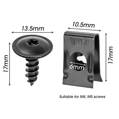 Metal Self Tapping Fasteners For Automobiles Ushaped Clip Screws Motorcycle Anti Rust Protection Clip Screws Clip Iron Plates