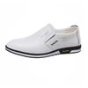 Summer 2025 Men's Lightweight Slip-On Leather Shoes - Soft-Sole, Hollow-Out Casual Low-Tops