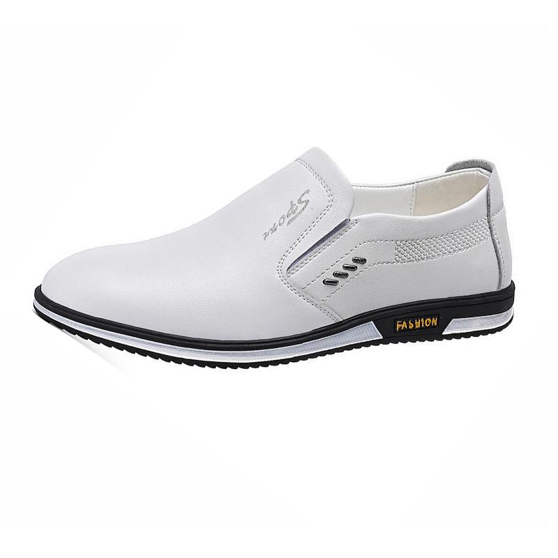 Summer 2025 Men's Lightweight Slip-On Leather Shoes - Soft-Sole, Hollow-Out Casual Low-Tops