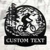 Custom Metal Sign Mountain Bike Silhouette Outdoor Home Kitchen Wall Decor Holiday Gift