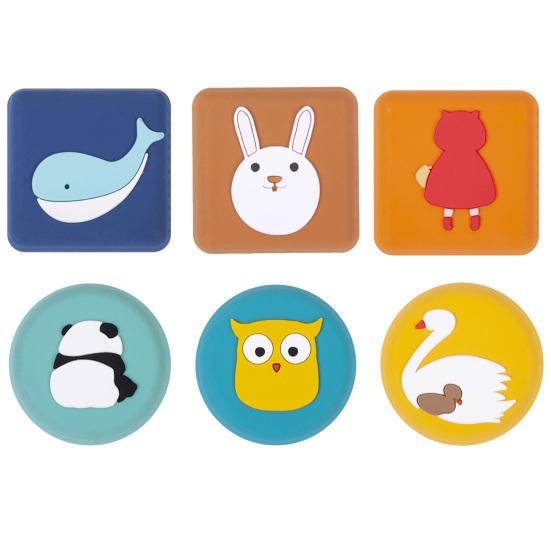 Cartoon Animal Door Stopper for Wall Self Adhesive Door Knob Stopper Wall Protector Quiet Shock Absorbent Round Square Door Handle Bumper Guard