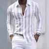 Camicia Casual da Uomo a Maniche Lunghe a Righe