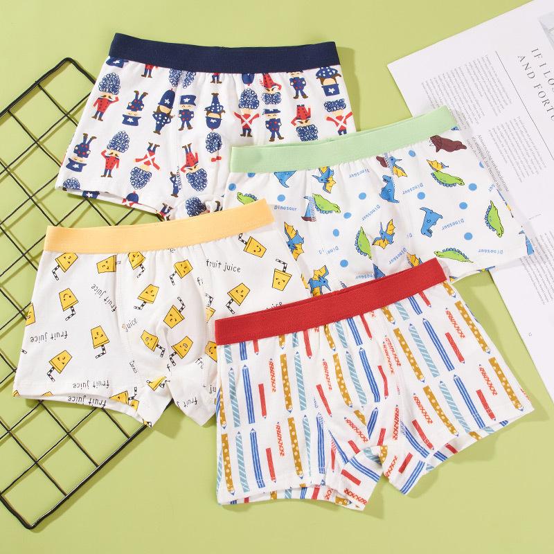 New Boys' Pure Cotton Boxer Shorts for Toddlers, Ages 2+