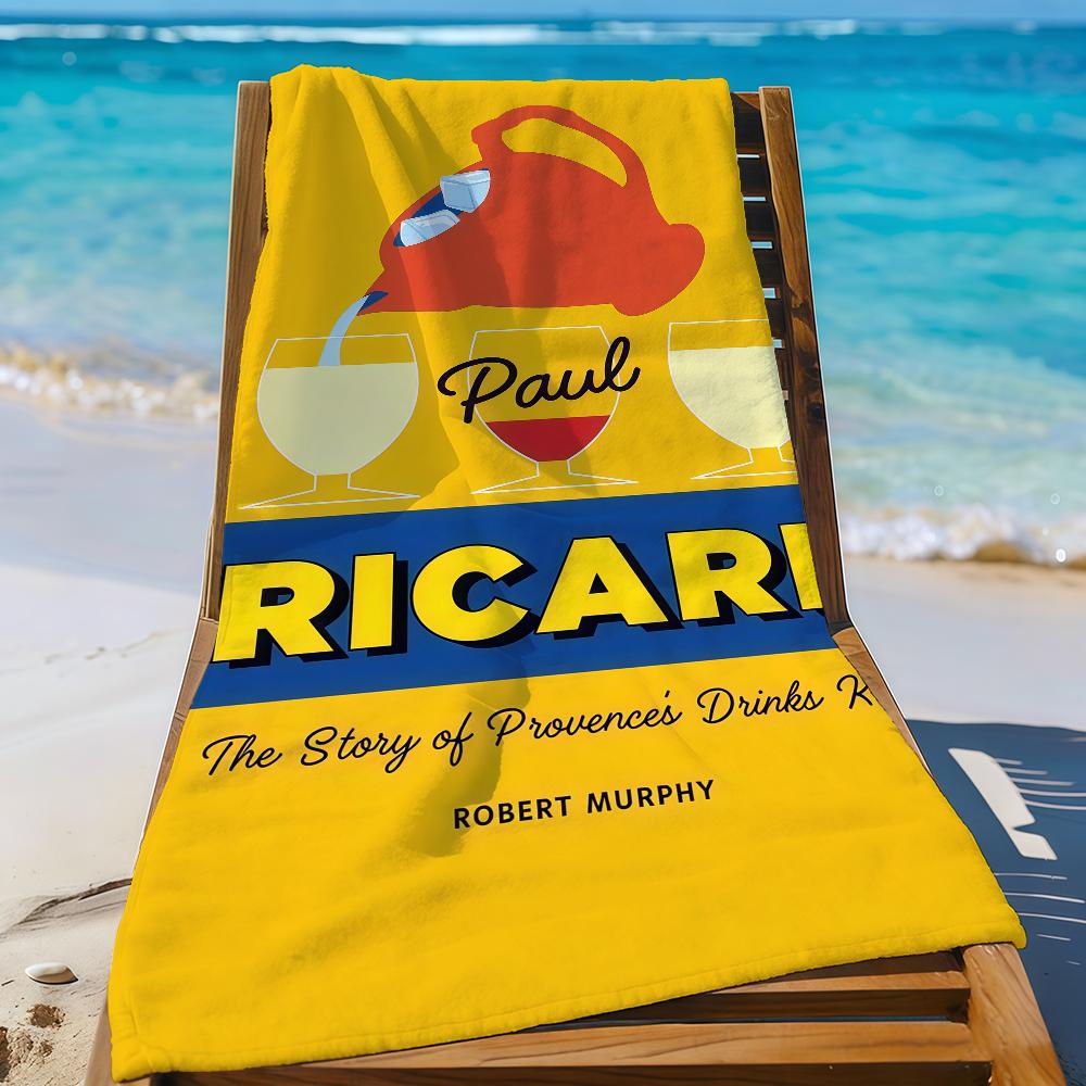 Jmg Household Supplies Brand R-Ricard Logo Towel Beach Towel Travel Lightweight Skin Friendly For Pool Beach Camping Cruise Summer