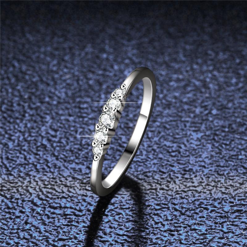 Bague en argent Moissanite 100% S925, pleine de diamants, exquise, mode étudiante, fille, bijoux GRA de haute qualité