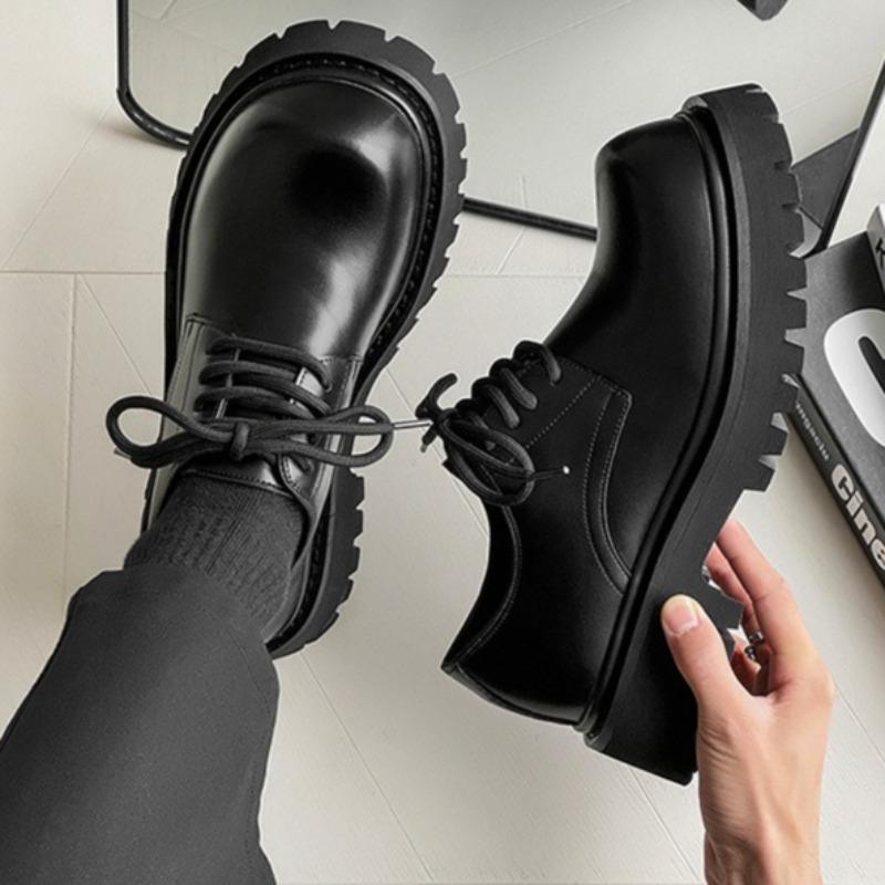Fashion Platform Derby Shoes for Men with A High-end and Niche Design,height-increasing Insoles Mens Leather Shoes British Formal Shoes