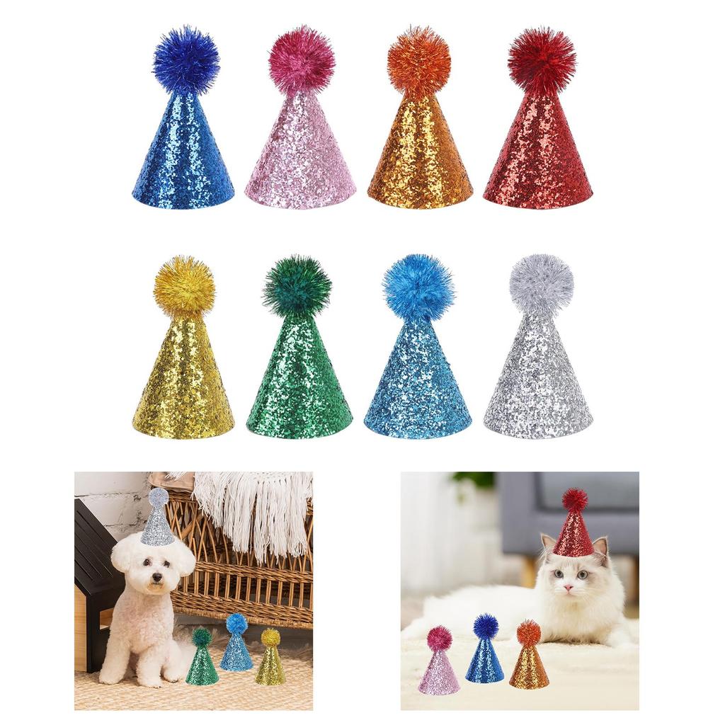 4x Birthday Hat for Dog Cat Decor Mini Party Hat for Pet Birthday Party Cat