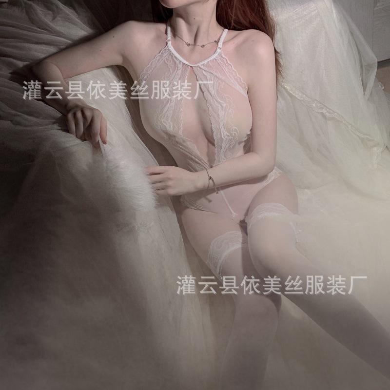 Sexy underwear backless temptation lace perspective open file free onesie uniform Sao hair