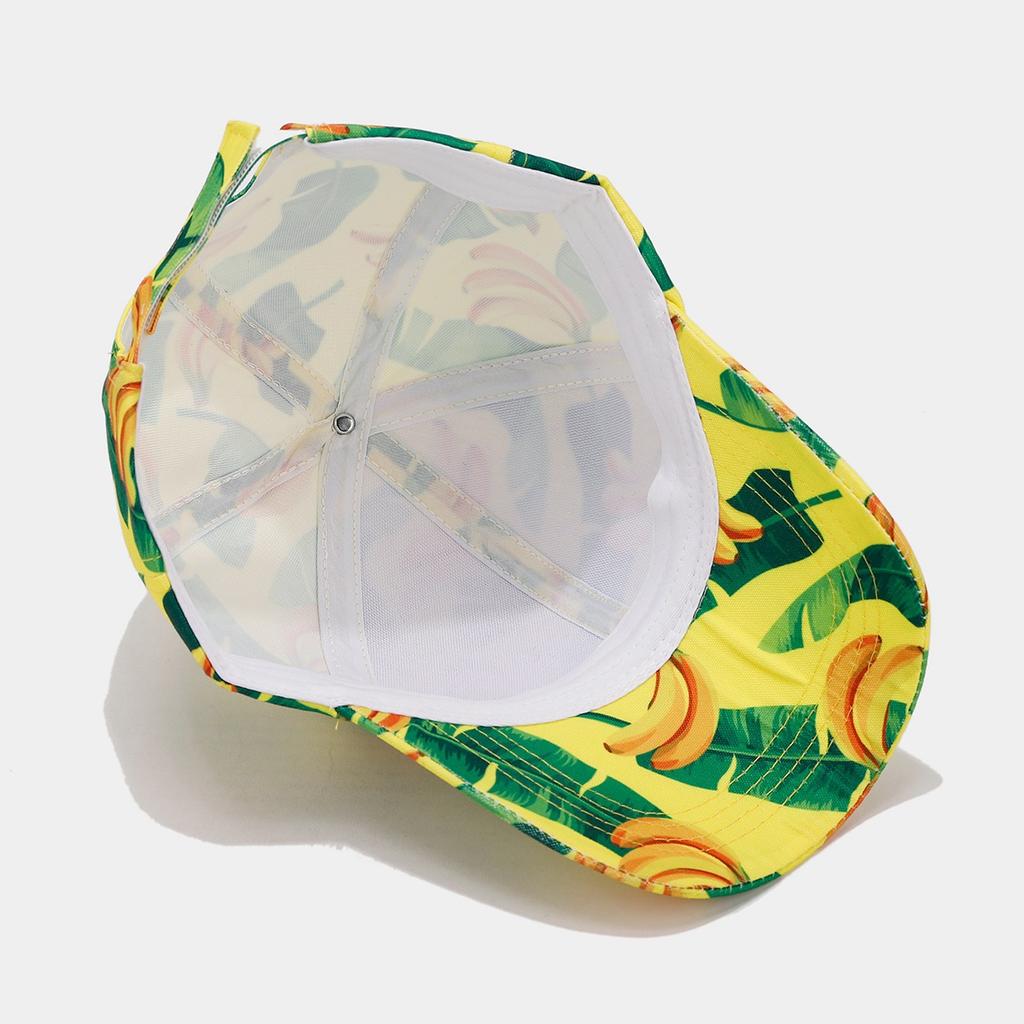 Tropical fruit banana pattern full print baseball cap women's fashion breathable shopping cap men's sports sun hat tide