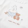 Girls' Cartoon Print Short Sleeve T-Shirt with Lace Trim