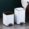 Kitchen Living Room Stainless Steel Garbage Basket Large Capacity Pedal Rubbish Bin Household Bathroom Trash Can