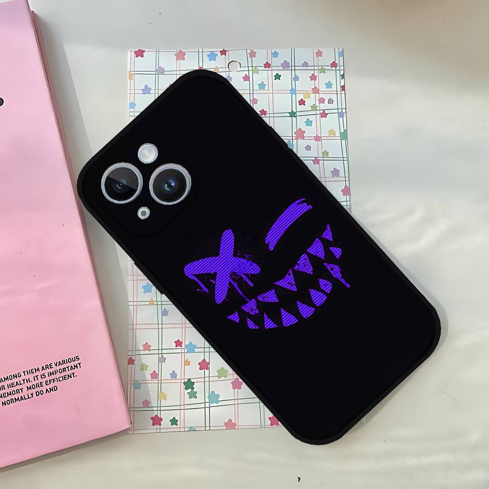 D-Devils-faces-S Phone Case For IPhone 1716 15 14 13 Pro Max 11 12 Mini X Xs XR Black Silicone Cover