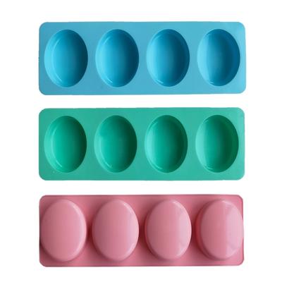 4 Cavities Elliptical Soaps Silicone Mold Silicone DIY Crafts Moulds Silicone Soap Mold Candle Moulds Soap Making Molds