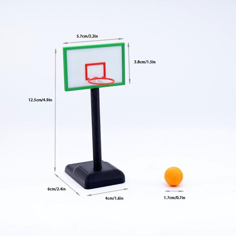 Miniature Basketball Hoop Set for 1/12 Doll House Decoration Educational Model for Children Creativity Easy Assembly