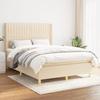 3132158 vidaXL Divan Bed with Mattress Cream 140x200 Cm Fabric