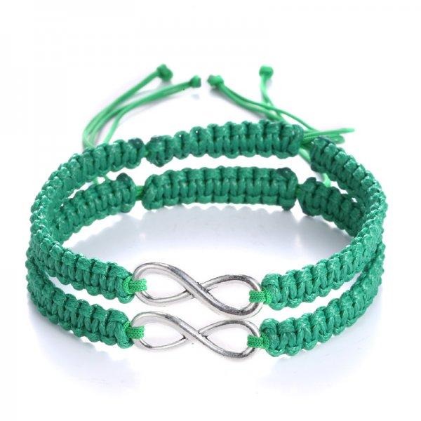2Pcs/Set Couple Bracelet For Men Women Handmade Braided Rope Infinity Love Lucky Bracelet Friendship Valentine's Day Zircon